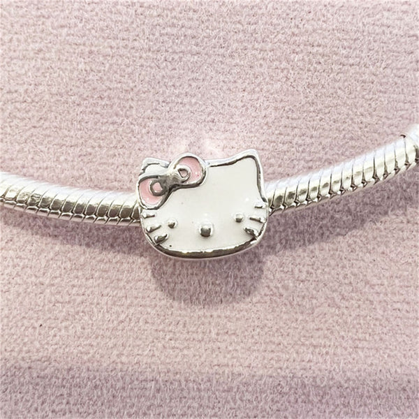 BERLOQUE CHARM SEPARADOR "HELLO KITTY WHITE" - PRATA 925