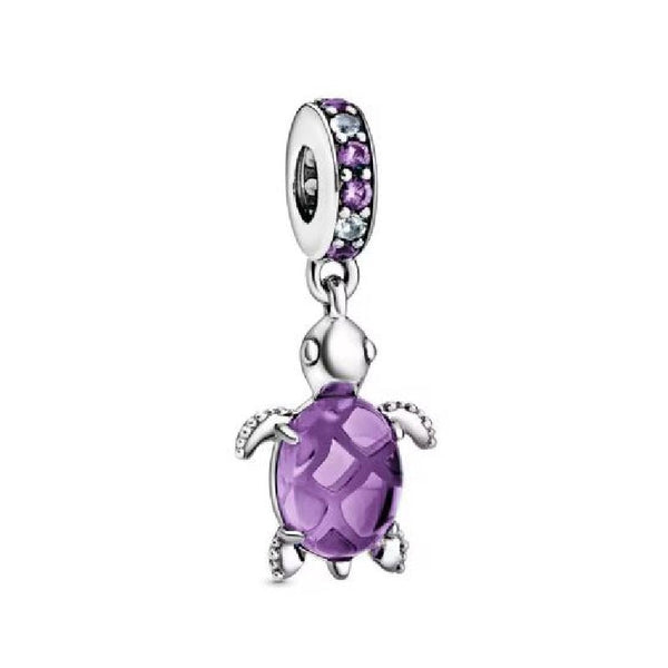 BERLOQUE CHARM PENDENTE "TARTARUGA LILÁS" - PRATA 925