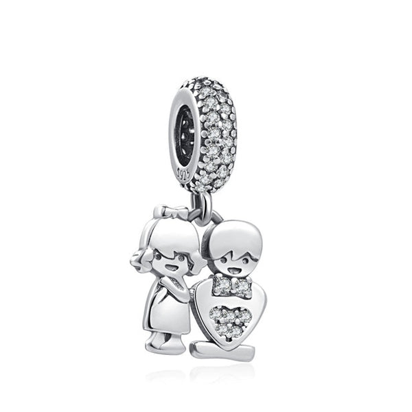 BERLOQUE CHARM PENDENTE "FILHOS MENINO & MENINA" - PRATA 925