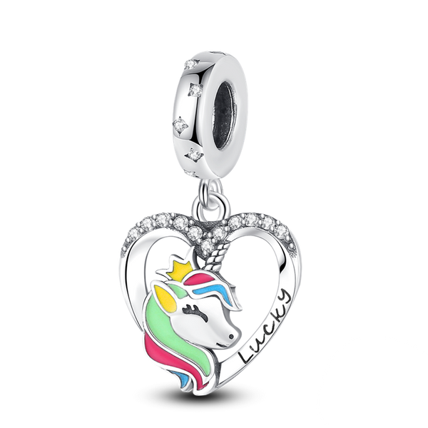 BERLOQUE CHARM PENDENTE "LOVE UNICÓRNIO" - PRATA 925