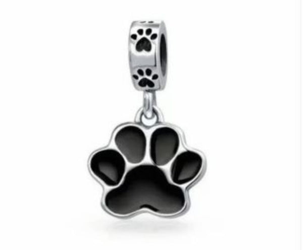 BERLOQUE CHARM PENDENTE "PATINHA CACHORRO BLACK" - PRATA 925