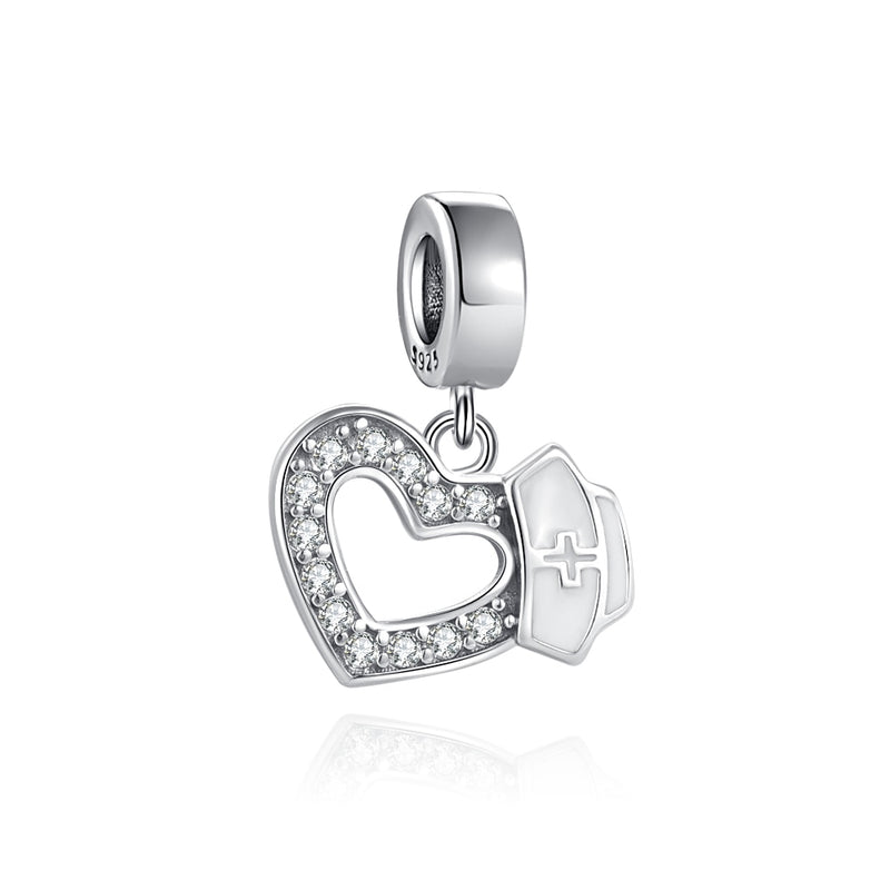 BERLOQUE CHARM PENDENTE "AMOR POR ENFERMAGEM" - PRATA 925