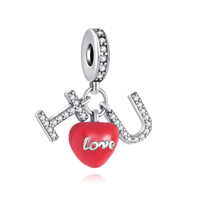 BERLOQUE CHARM PENDENTE "I LOVE YOU 2" - PRATA 925