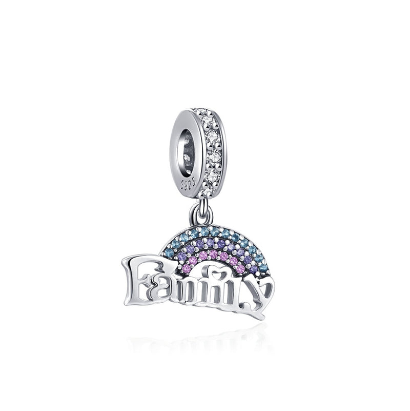 BERLOQUE CHARM PENDENTE "ARCO ÍRIS FAMILY" - PRATA 925