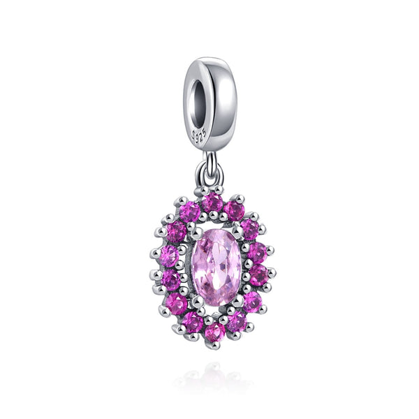 BERLOQUE CHARM PENDENTE "RADIANTE ROSA" - PRATA 925