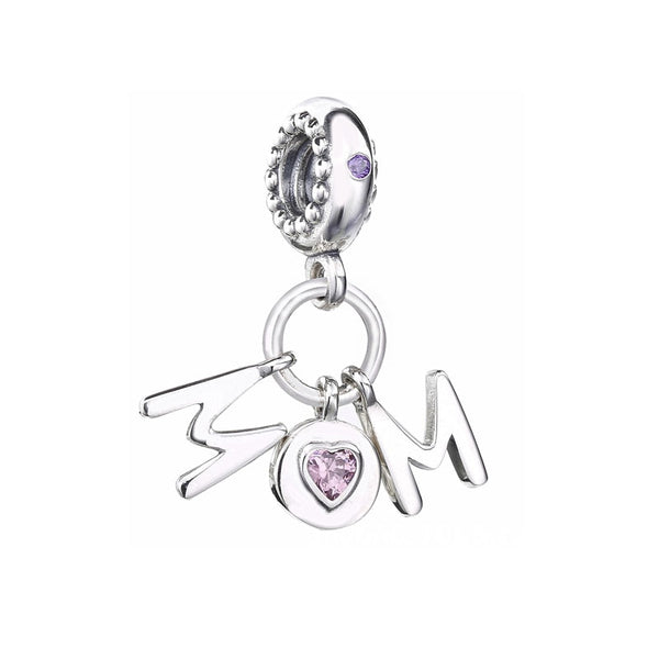 BERLOQUE CHARM PENDENTE "MOM - LOVE MÃE" - PRATA 925