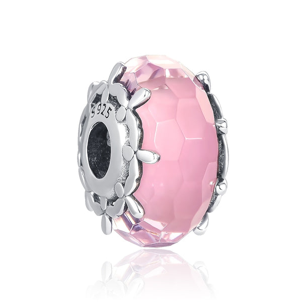 BERLOQUE CHARM "MURANO ESFERA ROSA" - PRATA 925