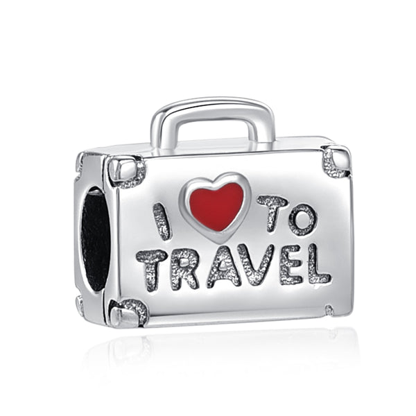 BERLOQUE CHARM SEPARADOR "I LOVE TRAVEL" - PRATA 925