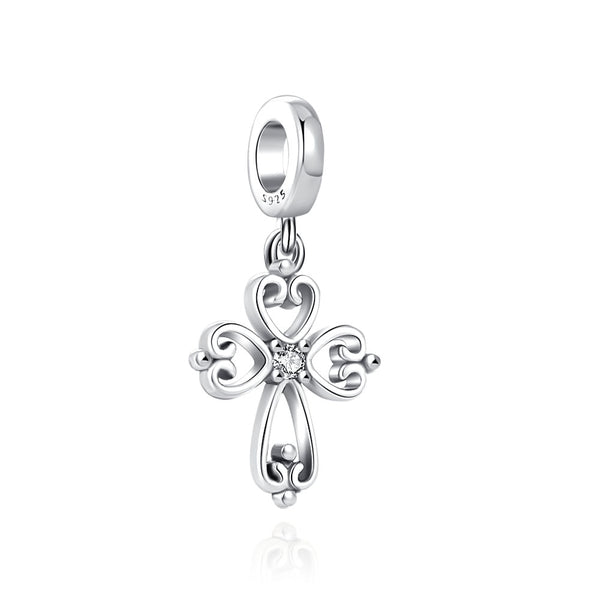 BERLOQUE CHARM CRUCIFIXO CORAÇÃO - PRATA 925