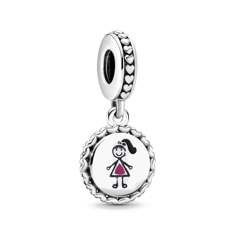 BERLOQUE CHARM PENDENTE "MEDALHA MENINA" - PRATA 925