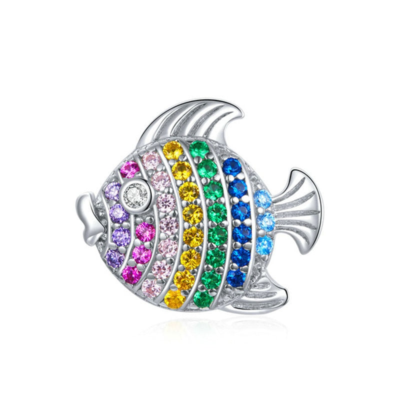 BERLOQUE CHARM "PEIXE COLORIDO" - PRATA 925