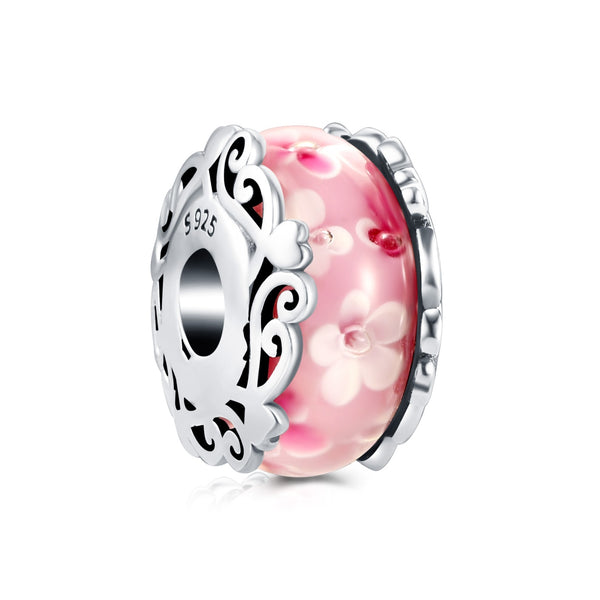 BERLOQUE CHARM "MURANO ROSAS" - PRATA 925