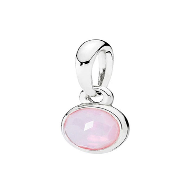 BERLOQUE CHARM PENDENTE "PEDRA ROSA" - PRATA 925