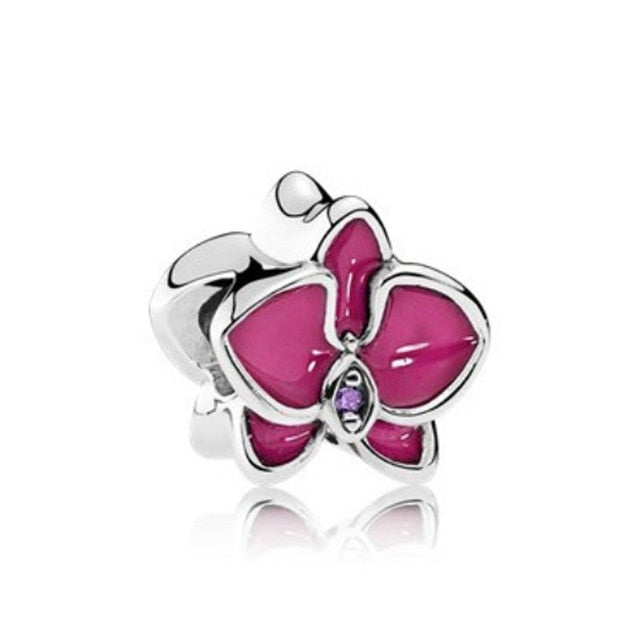 BERLOQUE CHARM SEPARADOR "ORQUÍDEA PINK" - PRATA 925