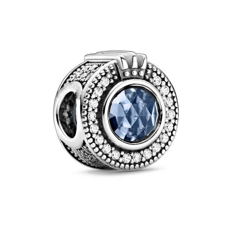 BERLOQUE CHARM "COROA AZUL BRILHANTE" - PRATA 925