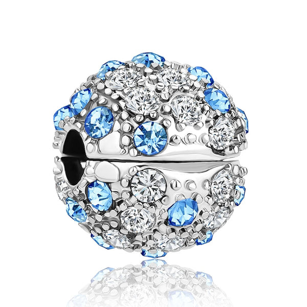 BERLOQUE CHARM SEPARADOR "CRISTAL BLUE" - PRATA 925