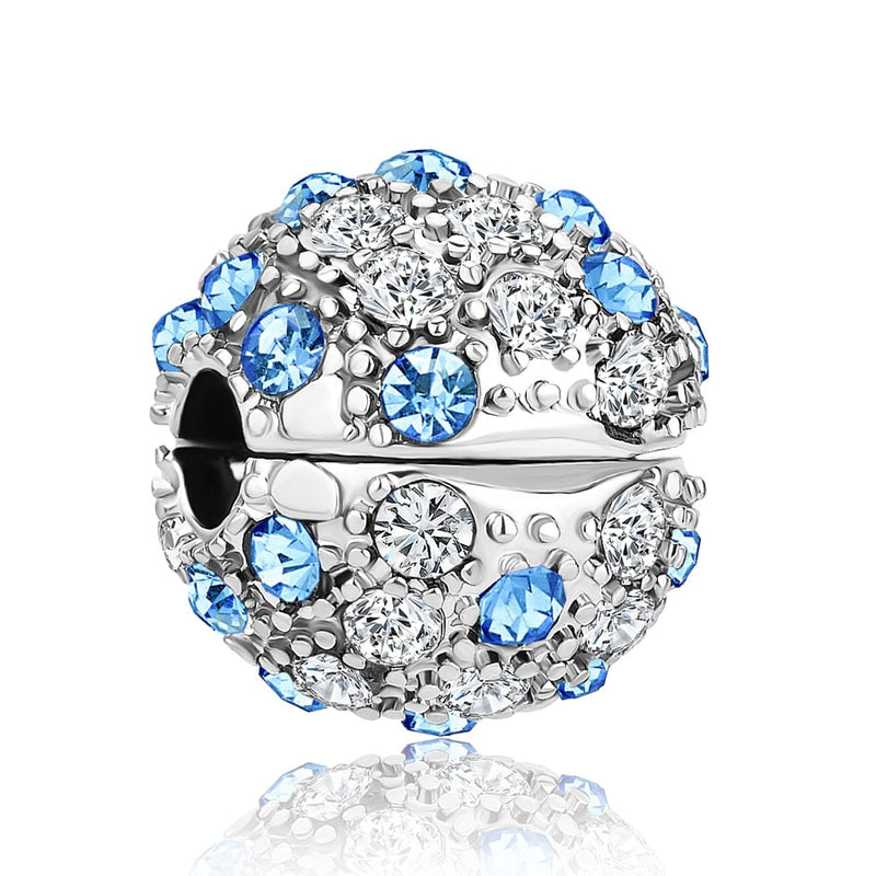 BERLOQUE CHARM SEPARADOR "CRISTAL BLUE" - PRATA 925