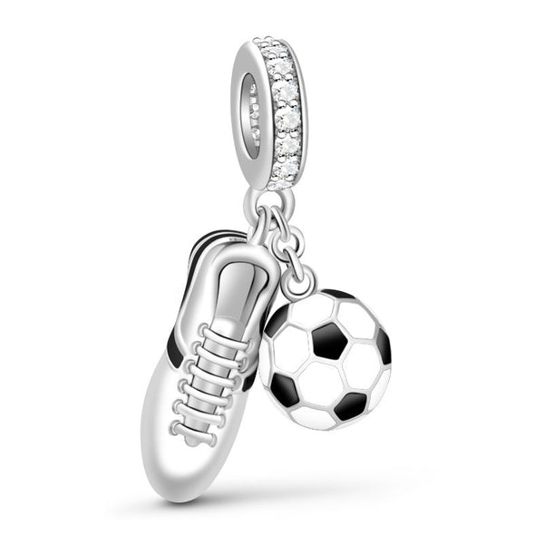 BERLOQUE CHARM PENDENTE "CHUTEIRA E BOLA FUTEBOL" PRATA 925