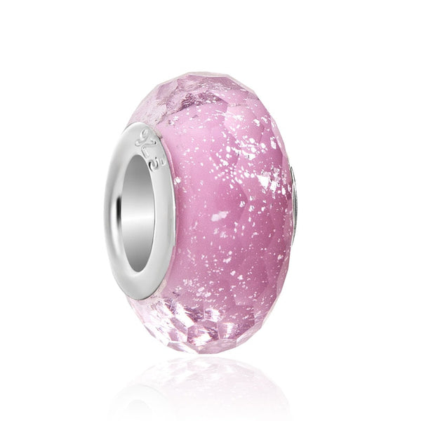 BERLOQUE CHARM "MURANO ROSA BRILHANTE" - PRATA 925