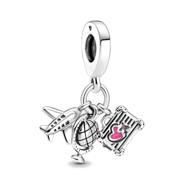 BERLOQUE CHARM PENDENTE "AMO VIAJAR 1" - PRATA 925"