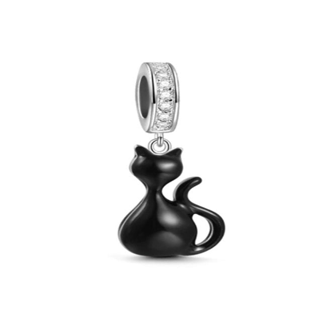 BERLOQUE CHARM PENDENTE "GATINHO PRETO" - PRATA 925"