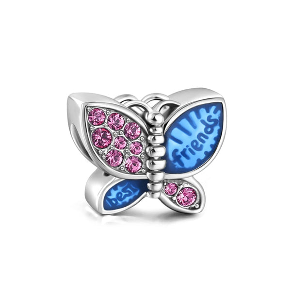 BERLOQUE CHARM BORBOLETA "BEST FRIEND" - PRATA 925