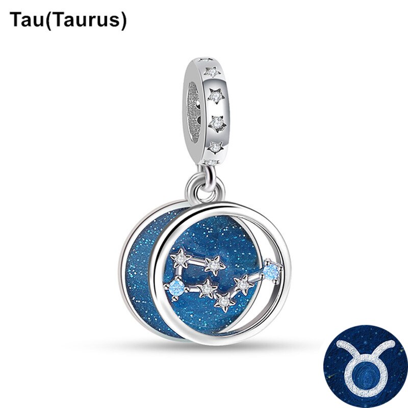 BERLOQUE CHARM "SIGNOS/ZODÍACO AZUL BRILHANTE" - PRATA 925