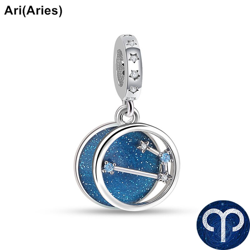 BERLOQUE CHARM "SIGNOS/ZODÍACO AZUL BRILHANTE" - PRATA 925