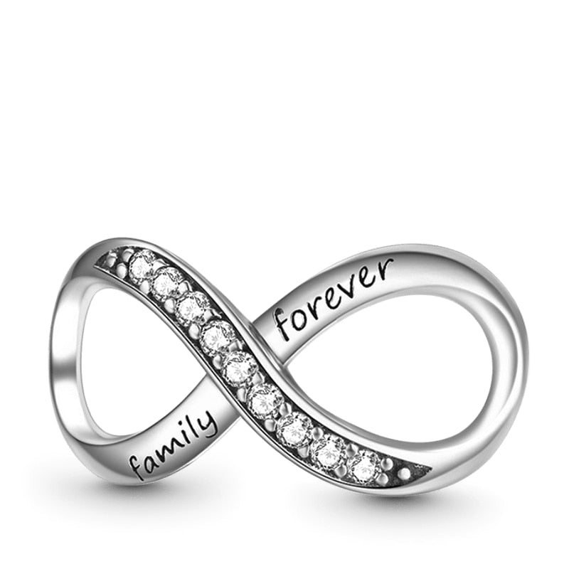 BERLOQUE CHARM INFINITO CRISTAL "FAMILY FOREVER" - PRATA 925