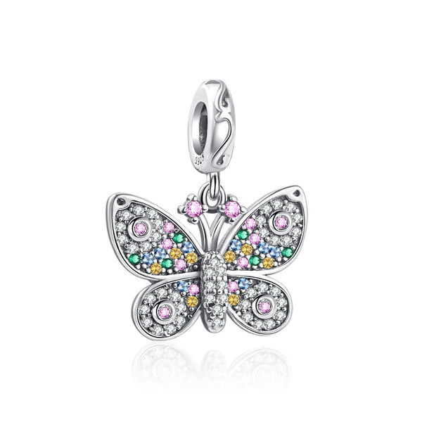 BERLOQUE CHARM "BORBOLETA COLORIDA" - PRATA 925