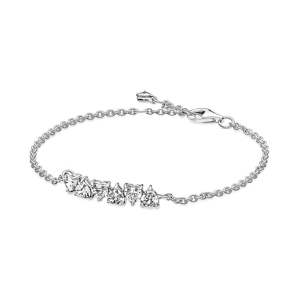 PULSEIRA LOVE CORAÇÕES ZIRCÔNIAS - PREMIUM - PRATA s925