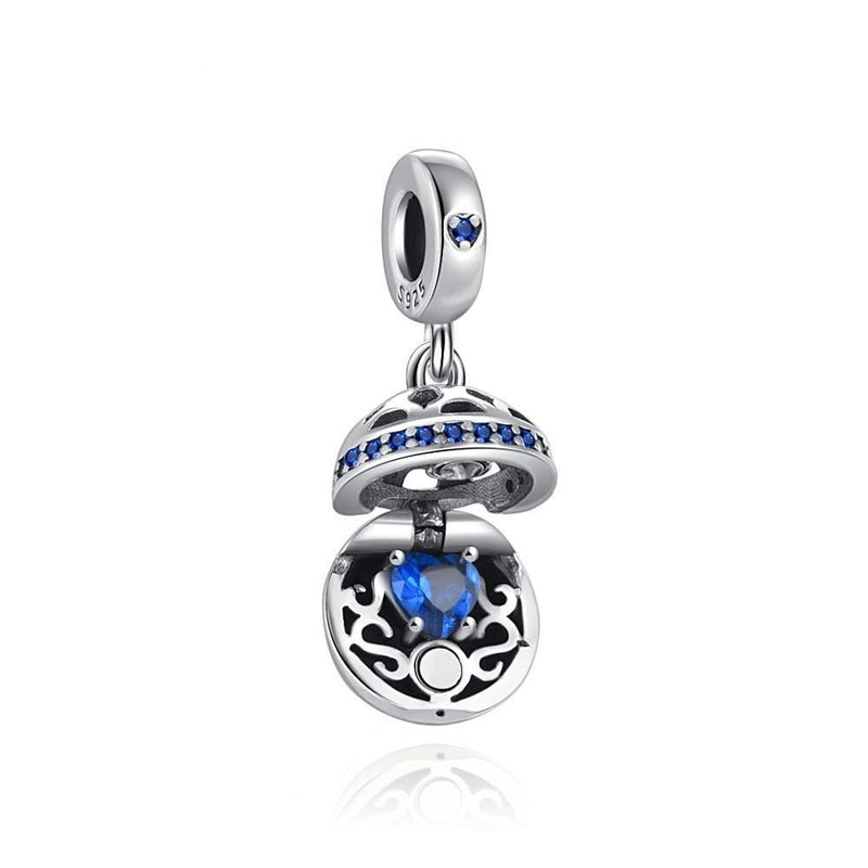 BERLOQUE CHARM PENDENTE "PORTA JOIA AZUL" - PRATA 925