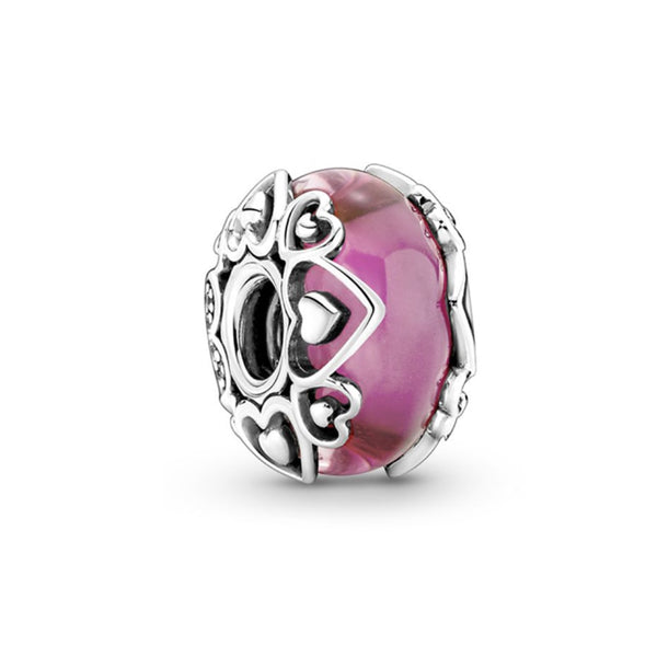 BERLOQUE CHARM "MURANO CORAÇÕES" - PRATA 925