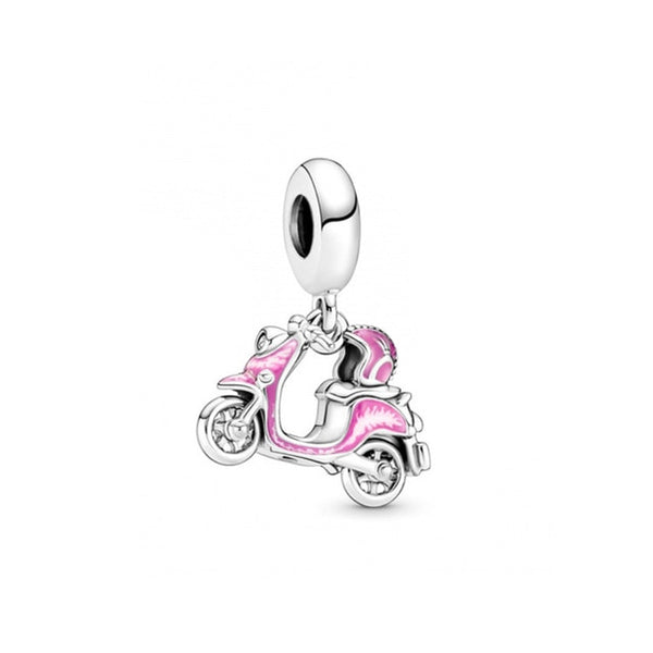 BERLOQUE CHARM PENDENTE "MOTO ROSA " - PRATA 925