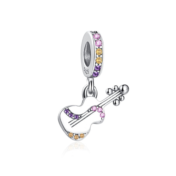 BERLOQUE CHARM PENDENTE "GUITARRA COLORIDA" - PRATA 925