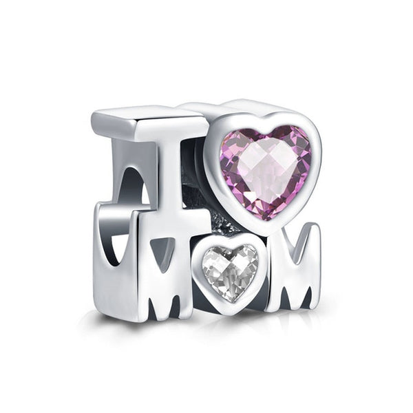 BERLOQUE CHARM "I LOVE MOM" AMO MINHA MÃE - PRATA 925