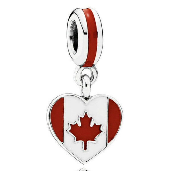 BERLOQUE CHARM "BANDEIRA CANADÁ" - PRATA 925