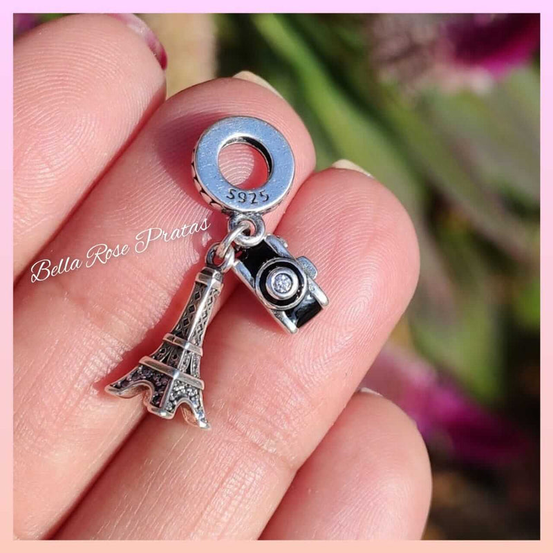 BERLOQUE CHARM PENDENTE "TORRE EIFFEL CÂMERA" - PRATA 925